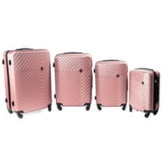 Rogal Zlato-ružová sada 4 pevných plastových kufrov "Waves" - veľ. M, L, XL, XXL