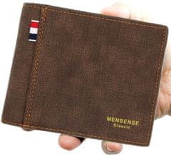 Camerazar Pánska peňaženka z ekologickej umelej kože, hnedá, 12x9,5x1,5 cm