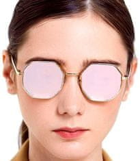 Camerazar Módne štvorcové slnečné okuliare so zrkadlovými sklami, filter UV400, plast