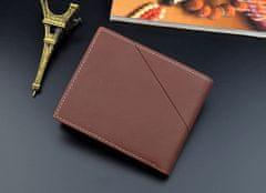 Camerazar Elegantná pánska peňaženka zo svetlohnedej umelej kože, 12 priehradiek, 10x12x1,5 cm