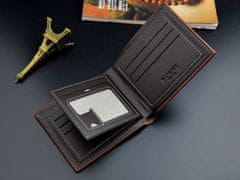 Camerazar Elegantná pánska peňaženka zo svetlohnedej umelej kože, 12 priehradiek, 10x12x1,5 cm