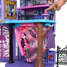 Monster High Strašidelná škola monsteriek, domček pre bábiky, 35 kúskov nábytku a doplnkov HLP88