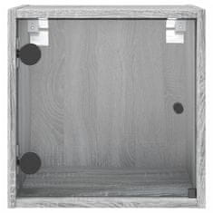 Petromila vidaXL Nočné skrinky so sklenenými dverami 2 ks sivé sonoma 35x37x35cm