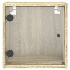 Petromila vidaXL Nočné skrinky so sklenenými dverami 2 ks dub sonoma 35x37x35 cm