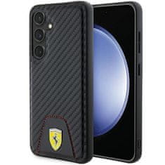 Ferrari Originálne tvrdé puzdro Carbon Stitched Bottom FEHCS24SN3PUK pre Samsung Galaxy S24 Black