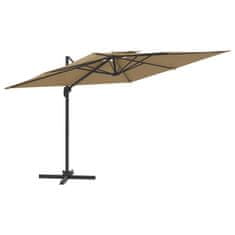 Vidaxl Dvojitý konzolový dáždnik sivohnedý 400x300 cm
