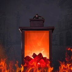 Netscroll Dekoratívna lampa s vzhľadom krbu a virtuálnym ohňom, FireLantern