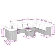 Petromila vidaXL 11-dielna záhradná sedacia súprava vankúše polyratan čierna