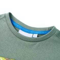 Vidaxl Detské tričko s krátkymi rukávmi kaki 116