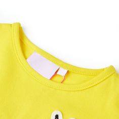 Vidaxl Detské tričko žiarivo žlté 116