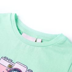Vidaxl Detské tričko žiarivo zelené 116