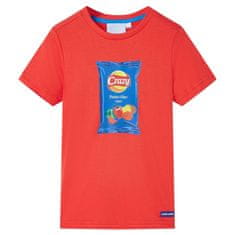 Vidaxl Detské tričko s krátkymi rukávmi červené 116