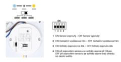 Ecolite Ecolite LED stropné svietidlo kruh HF senzor pohybu 12W 980lm CCT IP44 biele WCLR-HF/12W/CCT