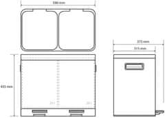 BEMETA BEMETA HOME: Odpadkový kôš na triedený odpad, 2× 20 l 104315272 - Bemeta