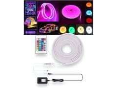 GGV  LED pásik RGB NEON, 5 m s diaľkovým ovládaním