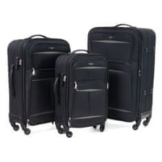 Rogal Sivo-čierna sada 3 nepremokavých kufrov "Protector" - veľ. M, L, XL