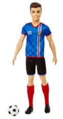 Mattel Barbie Futbalová bábika - Ken v modrom drese HCN15