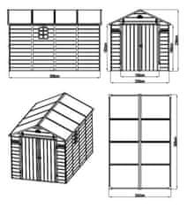 Domček záhradný AVE I, 242 x 368 x 239 cm sivý
