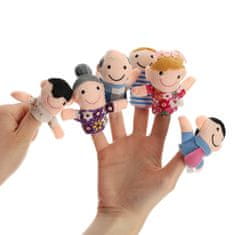 WOWO Sada 6 Plyšových Bábok Mascot Fingerlings Family - Ideálna pre Rodinnú Zábavu