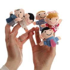 WOWO Sada 6 Plyšových Bábok Mascot Fingerlings Family - Ideálna pre Rodinnú Zábavu