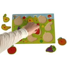 WOWO Drevené Puzzle s Ovocnými Tvarmi pre Deti - Vzdelávacia Hračka