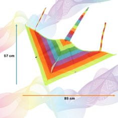 WOWO Detský Trojuholníkový Šarkan s Dúhovým Motívom - Veľký Rozmer