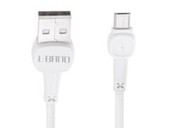WOWO Biely L-BRNO USB-Micro USB Kábel s Quick Charge Rýchlonabíjacou Funkciou