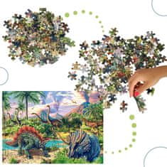 WOWO Puzzle CASTORLAND Dinosaury na Sopkách, 120 Dielikov, pre Deti 6+ Rokov