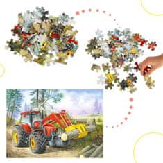 WOWO Puzzle CASTORLAND Forest Site - Traktor s Drapákom, 60 Dielikov, pre Deti 5+ Rokov