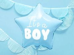 WOWO Je to chlapec Modrý Fóliový Balón v Tvare Hviezdy pre Oslavu Narodenia Bábätka, 48 cm