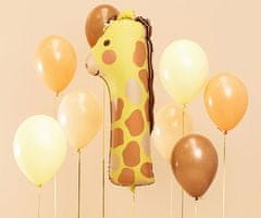 WOWO Fóliový Narodeninový Balón v Tvare Žirafy a Čísla 1, Rozmery 31x82 cm