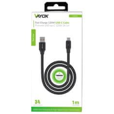 KIK KX4240 Kábel USB-USB-C s dvoma koncovkami 120W 3A 1m čierny