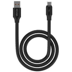 WOWO Čierny Kábel USB na USB-C, 120W 3A, Dĺžka 1m - Dvojkoncový