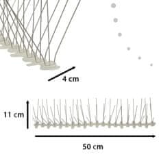 KIK KX4498 Kovové hroty na vtáky 50cm x 11cm x 4cm