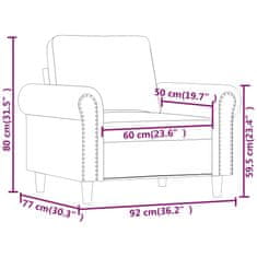 Vidaxl Kreslo bledosivé 60 cm zamat