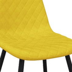 Vidaxl Jedálenské stoličky 6 ks horčicovo-žlté zamat