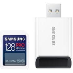 SAMSUNG Paměťová karta SDXC PRO Ultimate 128GB (200R/ 130W) + USB adaptér