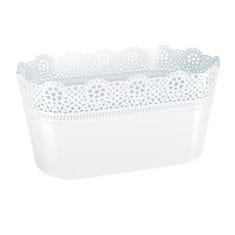 Prosperplast kvetináč 28,5x13,5cm LACE DLAC285-S449 biely plastový PROSPERPLAST