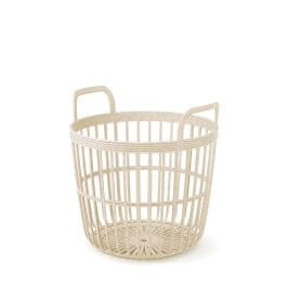 Prosperplast kôš 41,9cm ZOE BASKET ECO WOOD IKPIO430W-CY728W krémový plastový PROSPERPLAST