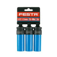 Festa hlavica 1/2" na kolesá 3ks 17mm CrV Profi gola Honiton / hlavice