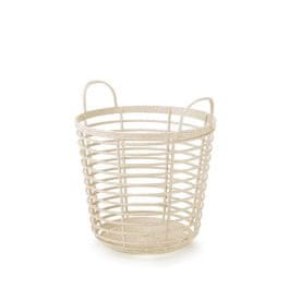 Prosperplast kôš 37,4cm ZANZI BASKET ECO WOOD IKPIR380W-CY728W krémový plastový