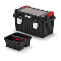 Prosperplast box na náradie s kovovým držadlom a kov. zámkami 58,5x36x33,7cm HEAVY KHVA603535BSM-S411 čierny Kistenberg