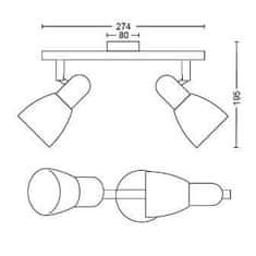 Philips Philips NOV 2016 Burlap Svietidlo bodové NIKEL 2x40W 230V 50232/17 / E7