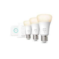 Philips Hue Bluetooth LED White set 3ks žiaroviek Philips plus Hue Bridge mostík plus diaľkový ovládač Hue Switch 8719514289130 E27 A60 9,5 W 1055lm 2700K stmievateľné