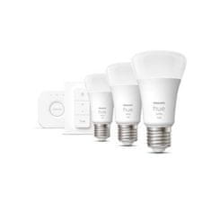 Philips Hue Bluetooth LED White set 3ks žiaroviek Philips plus Hue Bridge mostík plus diaľkový ovládač Hue Switch 8719514289130 E27 A60 9,5 W 1055lm 2700K stmievateľné