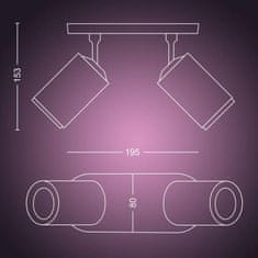 Philips Hue Bluetooth White and Color Ambiance bodové svietidlo Philips Fugato 50632/30/P7 čierne GU10 2x5.5W