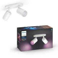 Philips Hue Bluetooth White and Color Ambiance bodové svietidlo Philips Fugato 50632/31/P7 biele GU10 2x5.5W