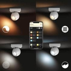 Philips Hue White Ambiance Bodové svietidlo Philips Buckram BT 50471/31/P9 LED GU10 1x5W 350lm 2200-6500K 230V, biele s Bluetooth