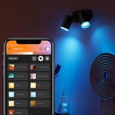 Philips Hue Bluetooth White and Color Ambiance bodové svietidlo Philips Fugato 50632/30/P7 čierne GU10 2x5.5W