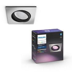 Philips Hue Bluetooth White and Color Ambiance zápustné svietidlo Philips Centura 50551/48/P7 strieborné hranaté GU10 5.7W